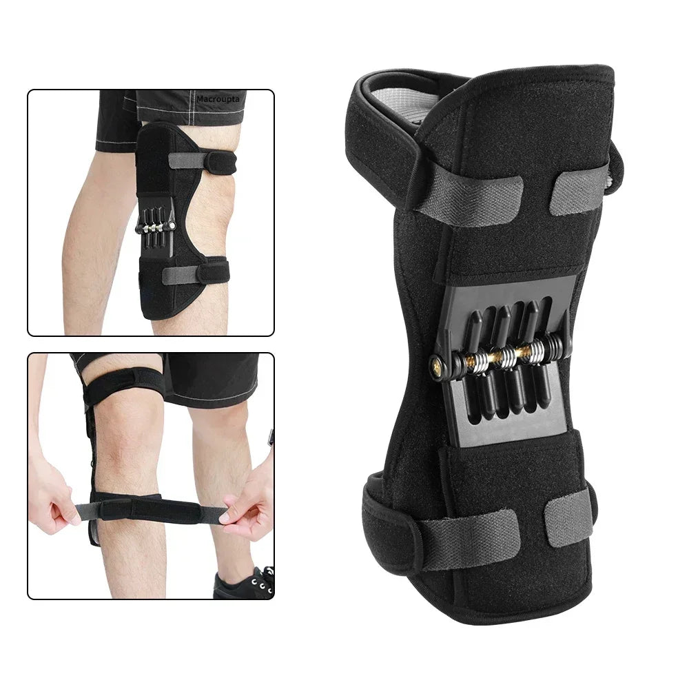 Knee Protection Booster Support Knee Cushion Adjustable Sports Powerful Rebound Spring Force Relieves Pain From Strains 1-2PCS