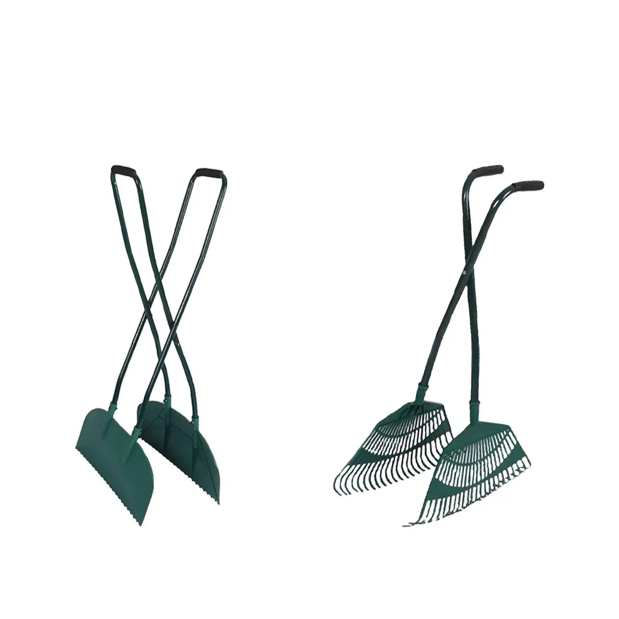Long-Handled Leaf Grabber Rake – Carbon Steel Garden Leaf & Debris Collector (92cm)