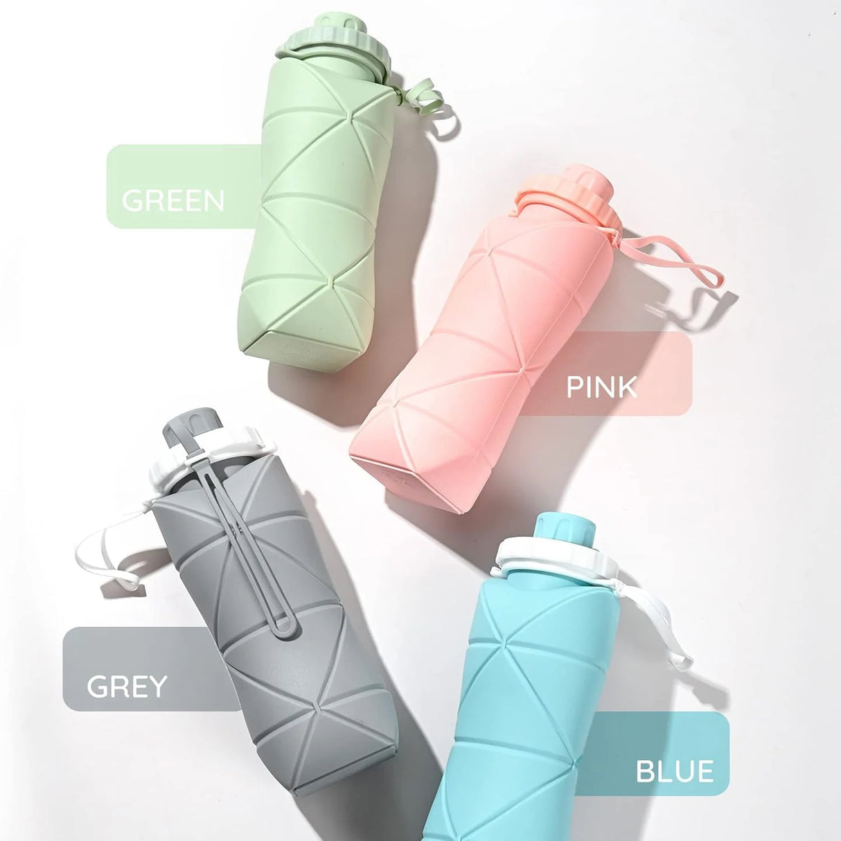 Silicone Collapsible Sports Water Bottles Outdoor Camping Folding Water Cup Large Capacity Travel Foldable Leakproof Kettle