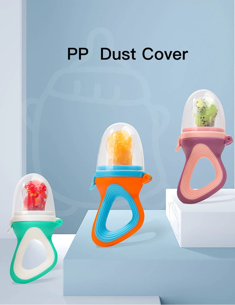 Infant Baby Food Fruit & Vegetable Pacifier, Baby Feeder with Medium Mesh Bag Food Grade Liquid Silicone Yummy Nourishment Feeding