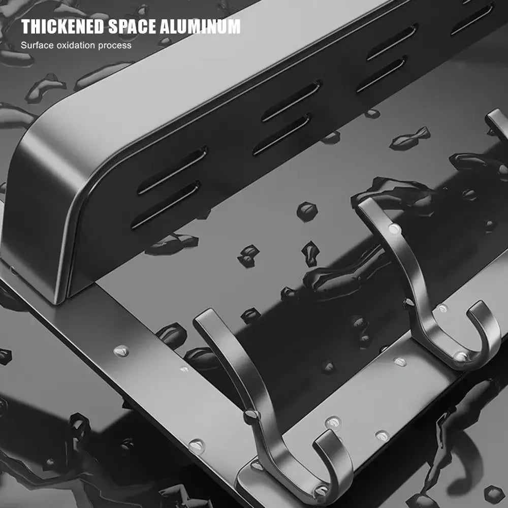 Home Multifunctional Metal Hook Door Hanger Over-The-Door Storage Rack With 6 Hooks & 1 Baskets For Hanging Clothes Wall Hanging