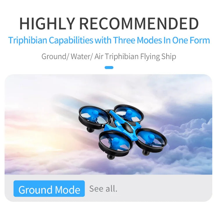 Explosion Mini Quadcopter Water, Land And Air Three-In-One Mini Drone Cross-Border Remote Control Aircraft Toy Birthday Gif