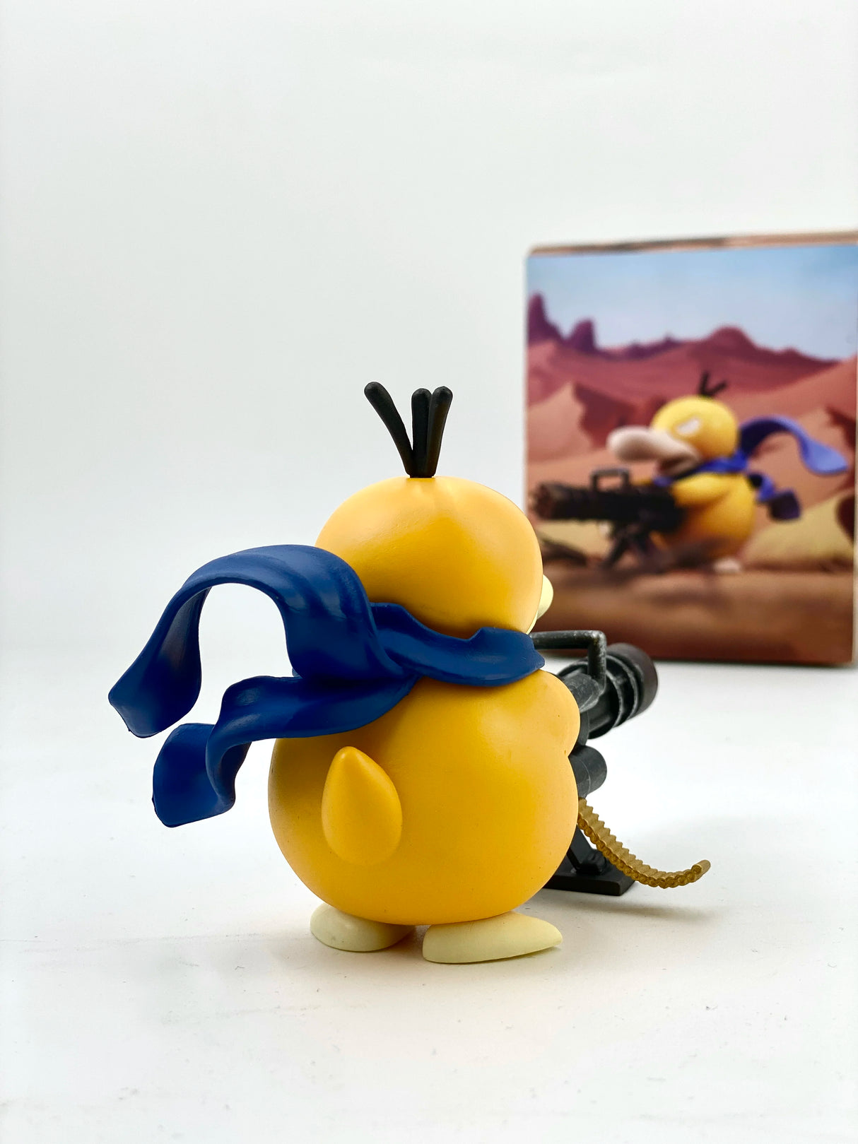 Pokemon Psyduck Gatling Gun Anime Figure Cross Dressing Toys PVC Statue Model Collection Decor Creative Peripheral Birthday Gift