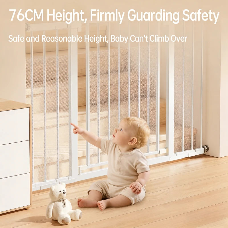 No-Drill Baby Safety Gate – Pressure-Mounted Child & Pet Barrier for Doorways, Stairs, and Balcony – Adjustable Baby & Dog Gate