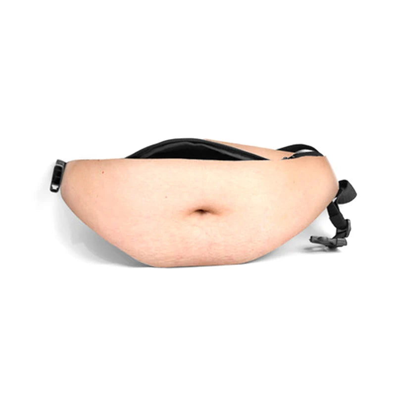 Funny Dad Bod Money Belt Bag Men Travel Bags Flesh Color Creative Fanny Pack Beer Fat Belly Bum Pouch Waist Bag