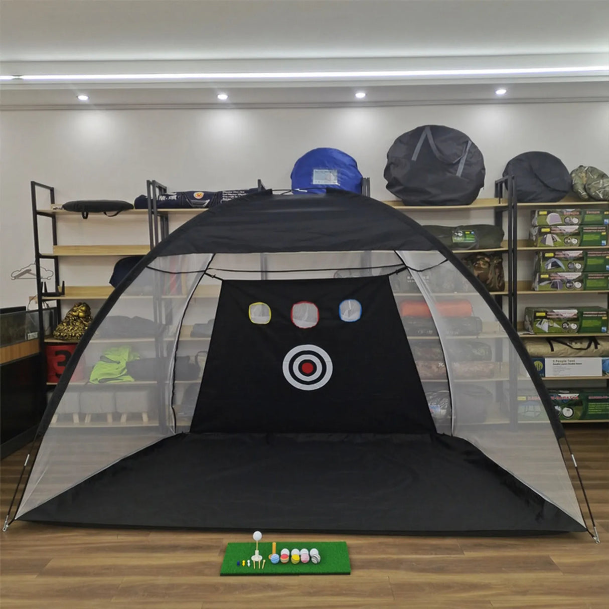 Golf Practice Tent Net 10x7ft Practice Net With Triturf Mat Golf Hitting Aid For Backyard Home Sports Equipment Chipping Swing