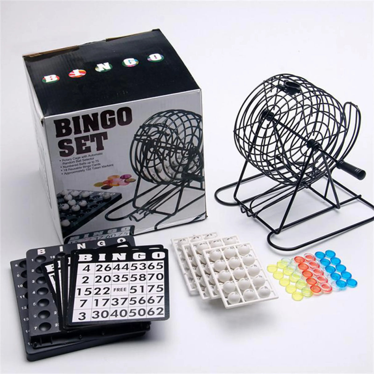 Deluxe Bingo Set Board Game Toys Large Groups Gathering Party Lottery Game Props Manual Lottery Machine Tabletop Game Toys