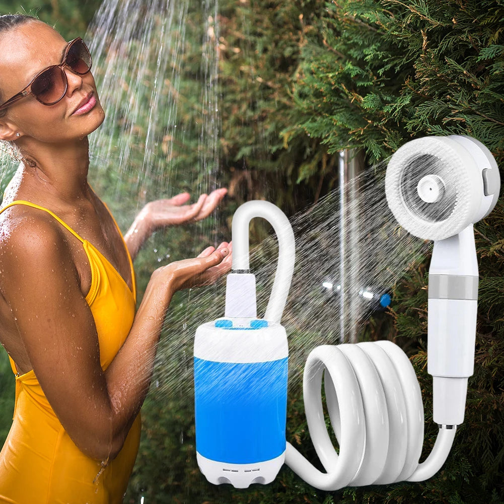 Portable Camping Shower Pump with Digital Display 4000mAh Upgraded Rechargeable Electric Shower Pump for Camping Beach Dormitory