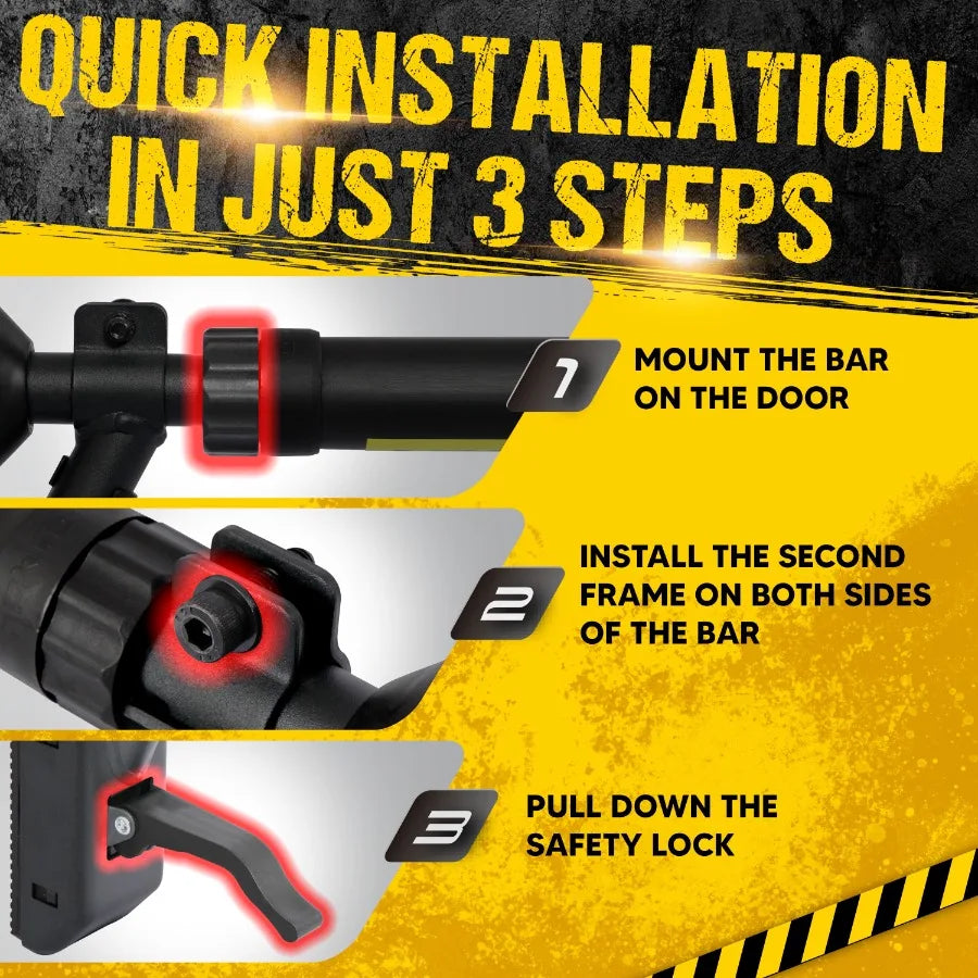 Pull Up Bar for Home Gym: Dual Direction Support System Enables Full Upper Body Workout Adjustable Height Fitness Training Equip