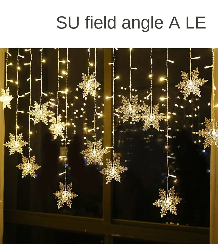 Solar Snowflake Lights Outdoor for Xmas Garden Patio Party Home Holiday New Year Celebration Decor