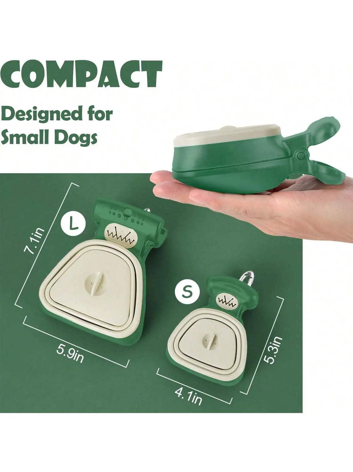Pooper Scooper, Portable and Handheld Size for Walking Large and Small Dogs Outside Yard or Travel Outdoors, Pup Poop Scoop with