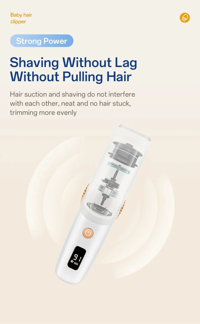 Hair-absorbing Hair Clipper Low Noise Baby Hair IPX7 Waterproof Household Children Clipper Electric Clipper Baby Care