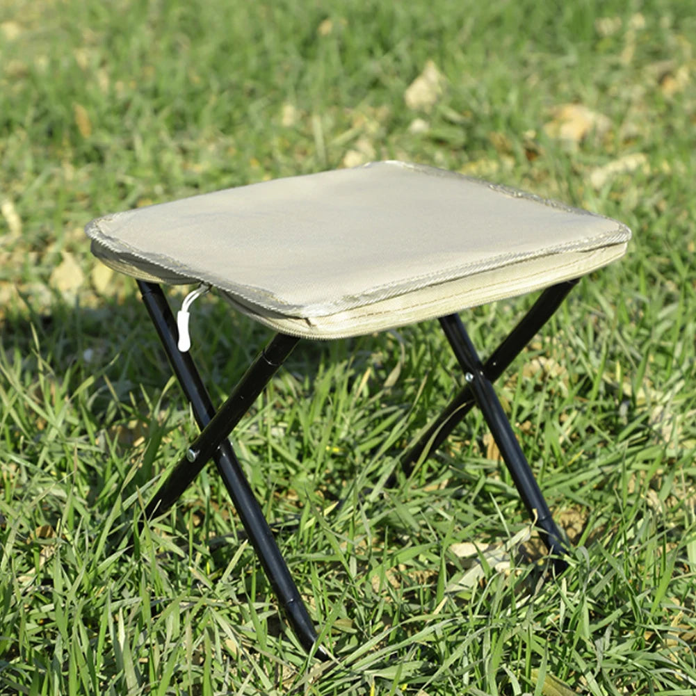 Portable Foldable Backpack Stool Lightweight Camping Picnic Fishing Chair with Mesh Bag Outdoor Adventure Seat for Hiking Travel