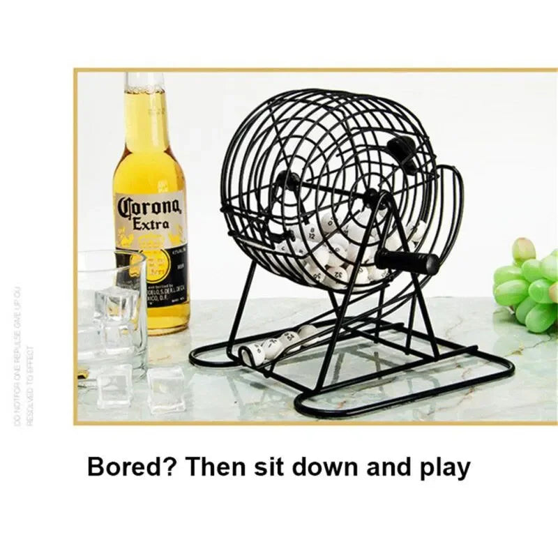 Deluxe Bingo Set Board Game Toys Large Groups Gathering Party Lottery Game Props Manual Lottery Machine Tabletop Game Toys