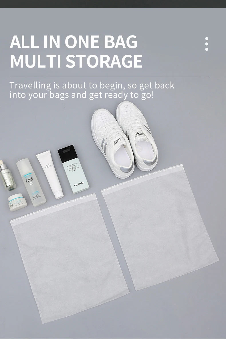 Portable Shoe Storage Drawstring Eco Storage Bag for Sundries Non-woven Bag Cover Anti-yellow White Shoe Dustproof Shoe Cover