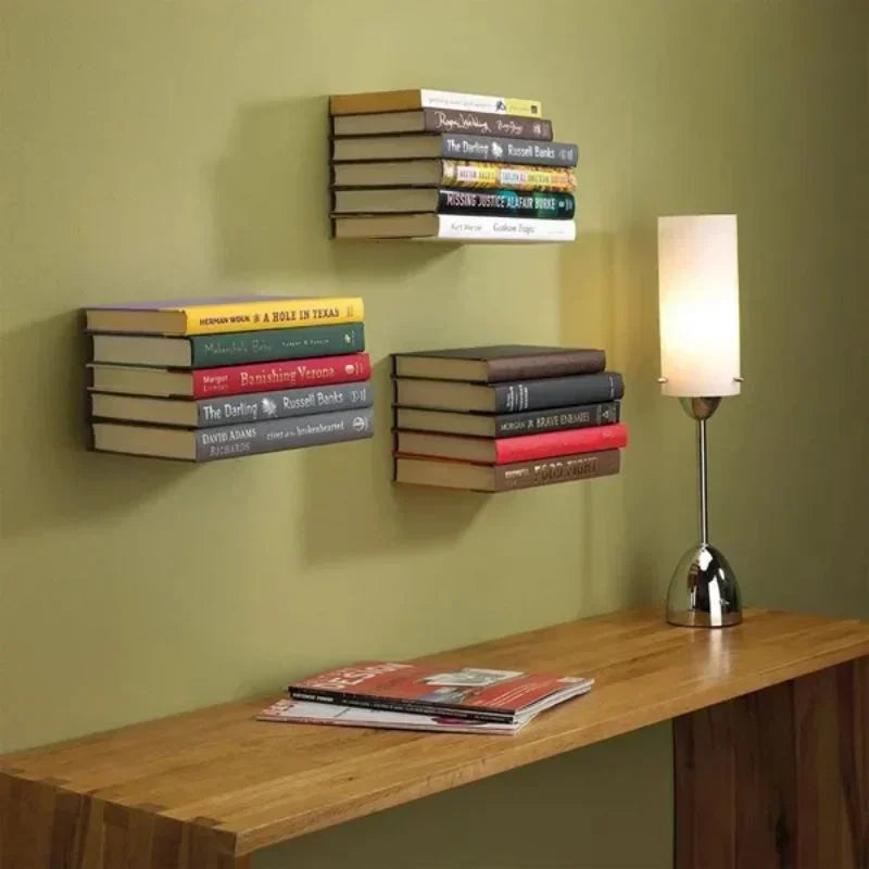 Floating Invisible Bookshelf Floating Book Organizer Invisible Floating Bookshelf Wall-Mounted Books Floating in The Air