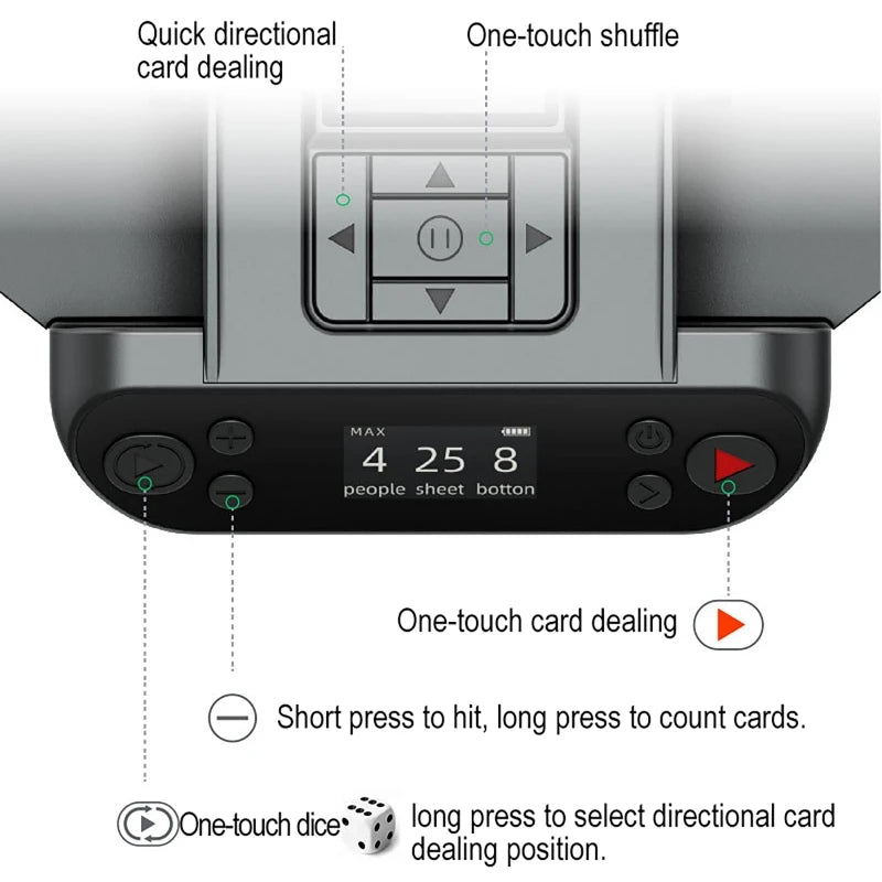 360° Rotating Automatic Card Shuffle Dealer Machine 2 In 1 Playing Cards Shuffling Dealing Tool Party Games Poker Device