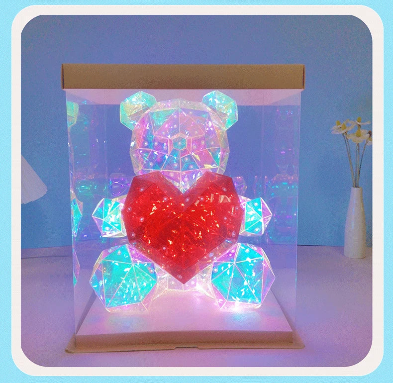 LED Glowing Bear Gift - Birthday, Valentine's & Mother's Day Present for Women, Premium Keepsake