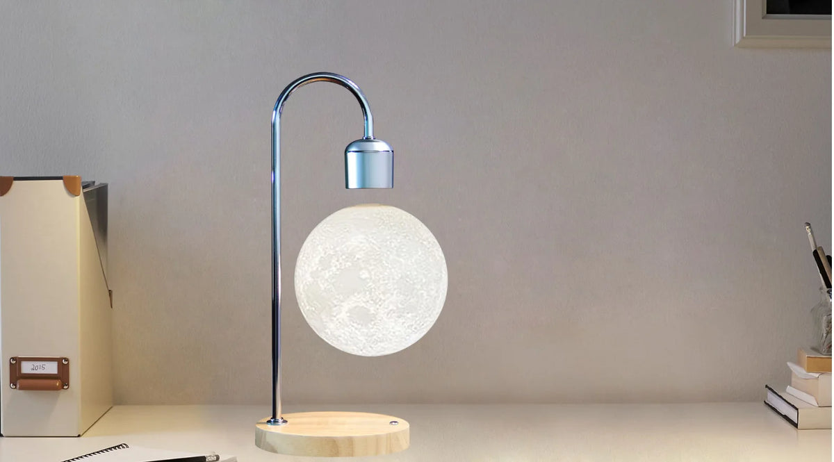 3D Printing Floating Moon Lamp Magnetic Levitation Seamless LED Night Light Creative Home Decoration Table Lamp