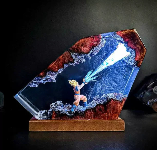 Dragon Ball Resin Lamp (Handmade Custom Version) & Dragon Ball Son Goku Resin Figurine Trendy Toys
