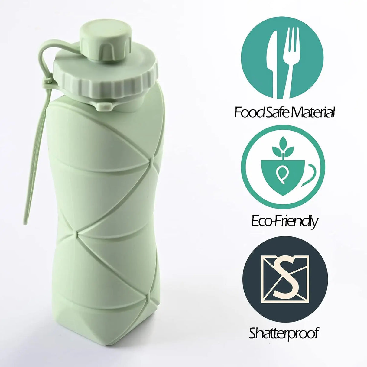 Silicone Collapsible Sports Water Bottles Outdoor Camping Folding Water Cup Large Capacity Travel Foldable Leakproof Kettle