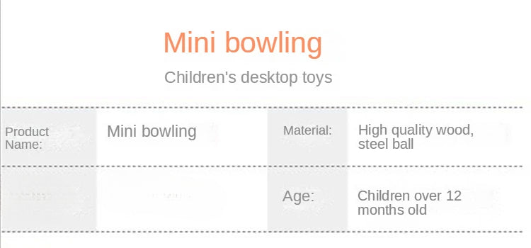 High-end small safe wooden children's educational innovation toys mini bowling set tabletop game wooden parent-child fun toys
