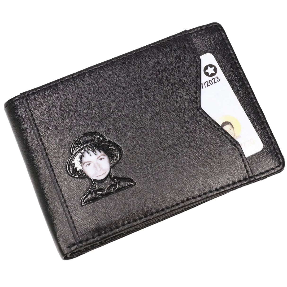 Leather Monkey D. Luffy Wallet for Men Male OP Bifold Slim Men's Wallets Card Holder ID Window With Cutout Anime Character Face Gift For Fans