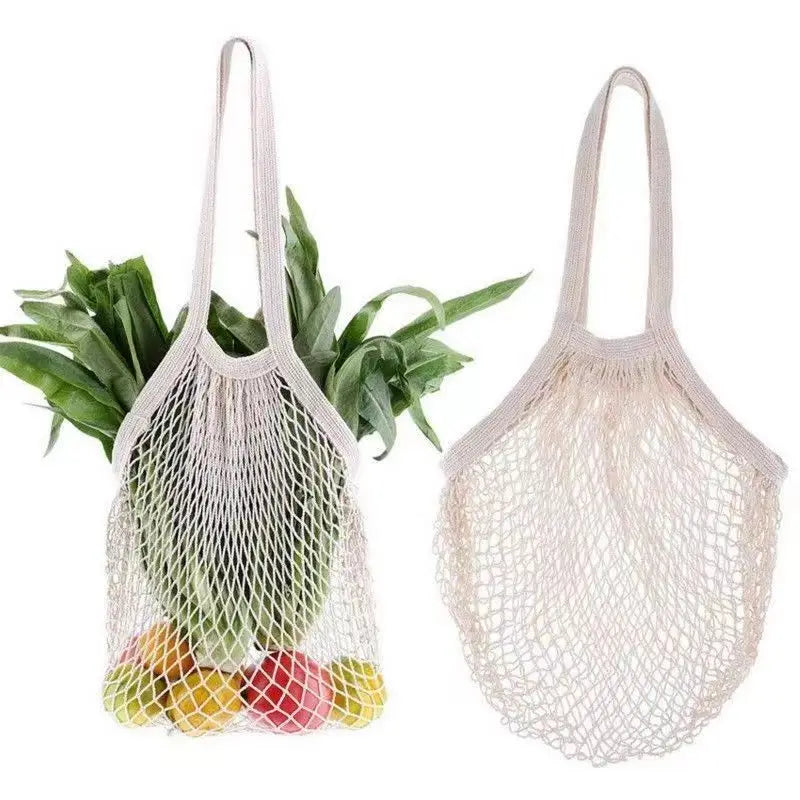 1/2pcs Cotton String Shopping Tote Bags Fruit Vegetable Storage Organizer Reusable Washable Grocery Eco Friendly Mesh Bags