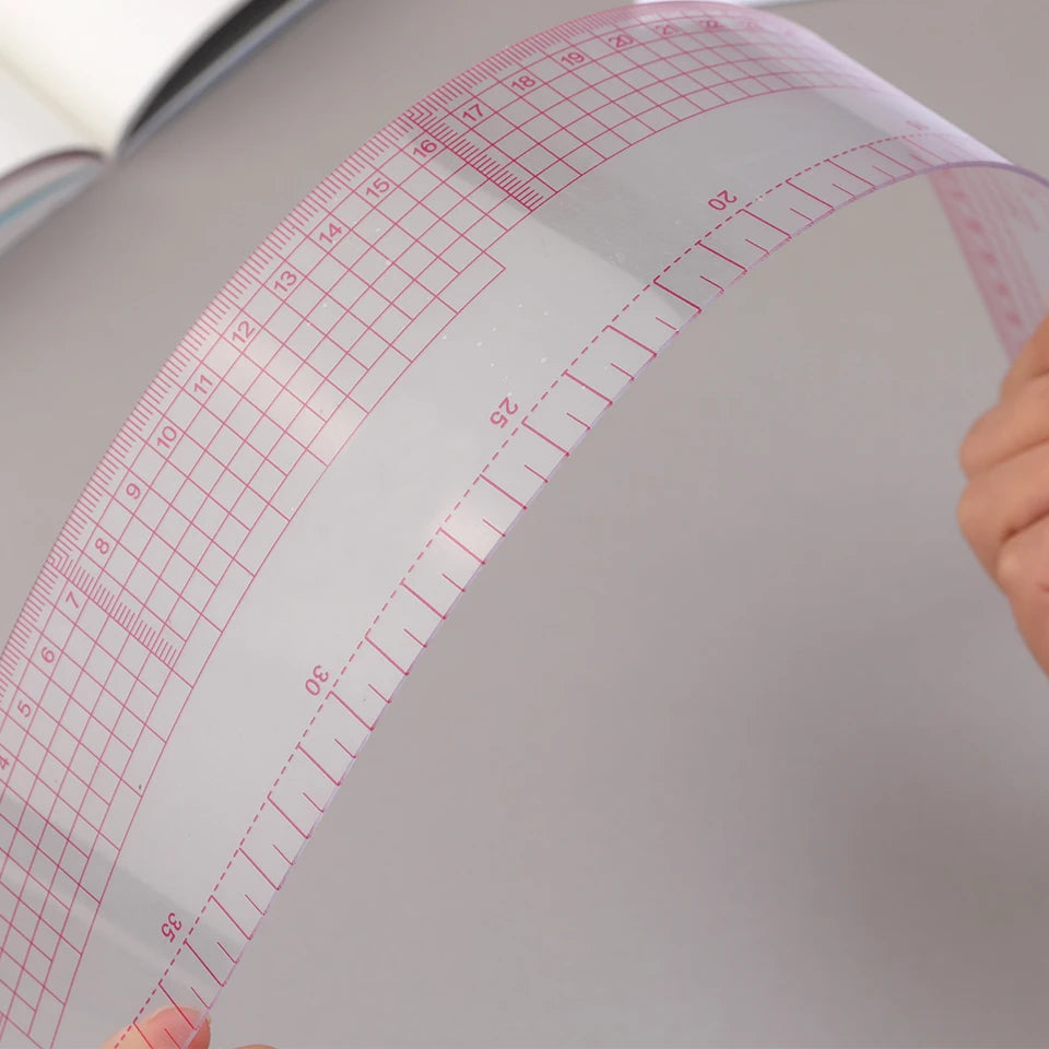 Multifunctional French Curve Ruler Soft Plastic Patchwork Ruler Measure Dressmaking Drawing Template Craft Sewing Tools