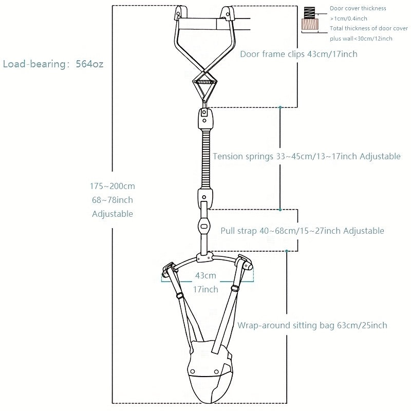 Adjustable Youngsters Walking Harness with Comfort Seat - Durable Nylon, Blue - The Perfect Choice for Family and Outdoor Play Youngsters'S Door Clip Bouncer Chair, Length Adjustable