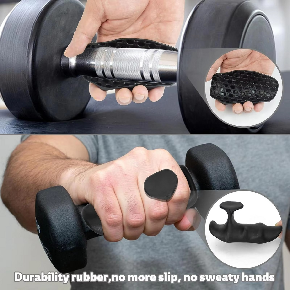Weight Lifting Grips Hand Protection Sturdy Gym Grips Fingerless for Crosstraining Sports Fitness Bodybuilding Equipment (2Pcs)