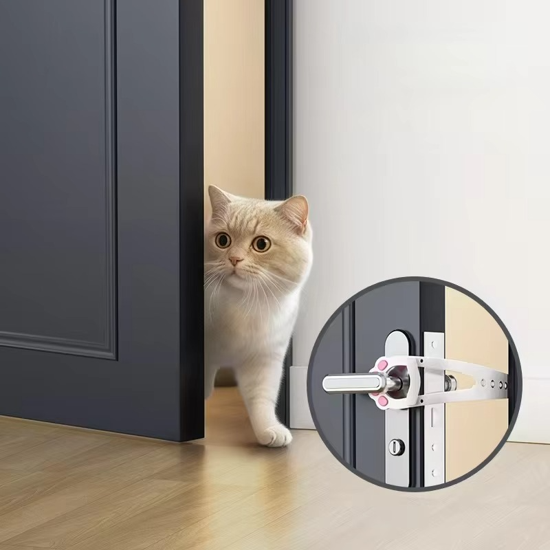 Adjustable Pet Door Latch Strap for Cat Access