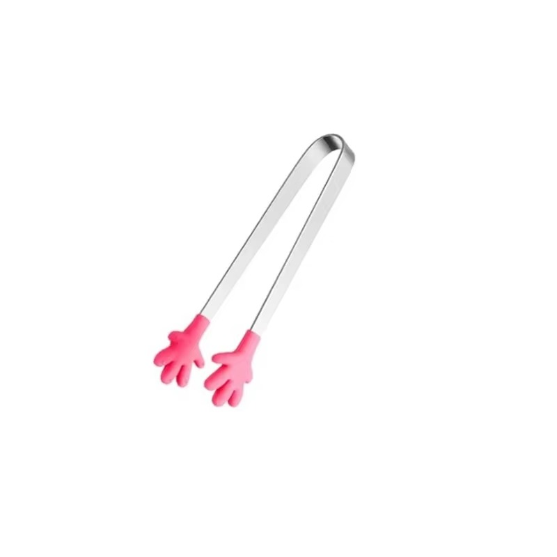Silicone Mini Tongs, 5Inch Hand Shape Food Tongs, Colourful Small Kids Tongs for Serving Food, Ice Cube, fruits, Sugar, Barbecue