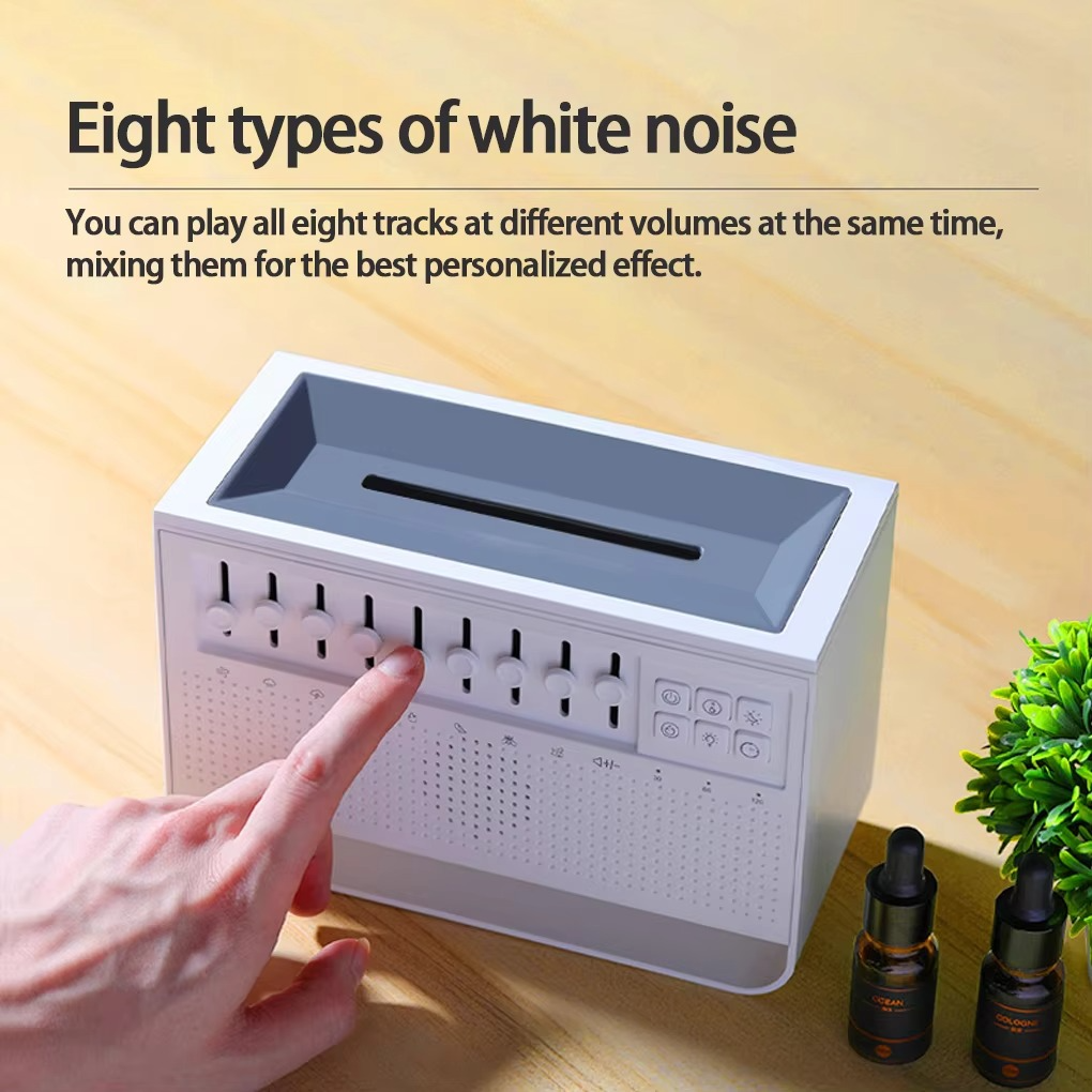 3 in 1 HIFI Bluetooth Speaker White Noise Sleep Aid Night Light Humidifier Machine with Free Combination of 8 Goup Nature Sound