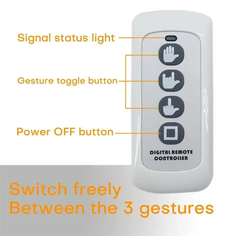 Remote-Controlled LED Hand Gesture Display Light – 3 Modes