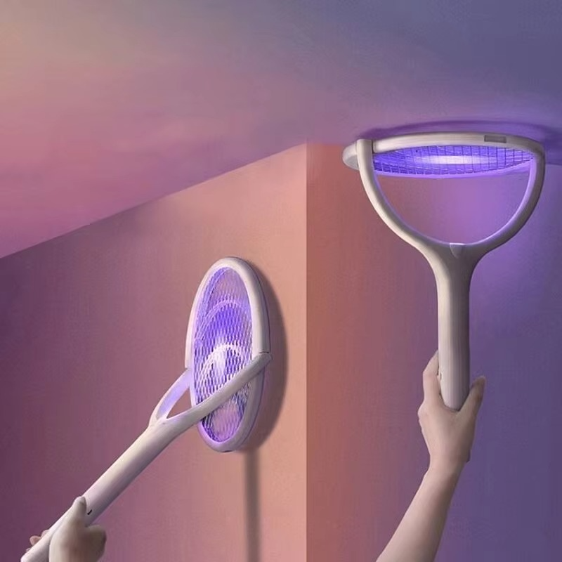 Multi Functional 2-in-1 Mosquito Killer Lamp Angle Retractable Mosquito Swatter USB Rechargeable Mosquito Swatter Bat Swatter