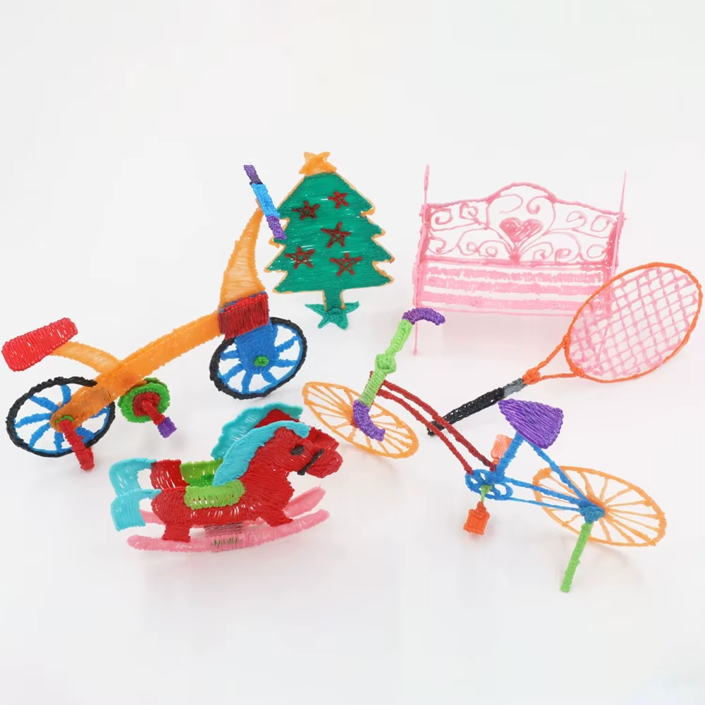 2025 New 3D Printing Pen DIY Three-dimensional Painting Children Toys With LCD Screen Power Adapter 200M PLA Filament Toys Gift