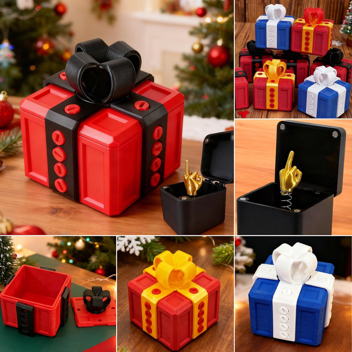 The Annoying Present with Middle Finger in A Box Gift Box with Screws Prank Surprise Pop-Up Novelty Funny Gifts for Adult Toys
