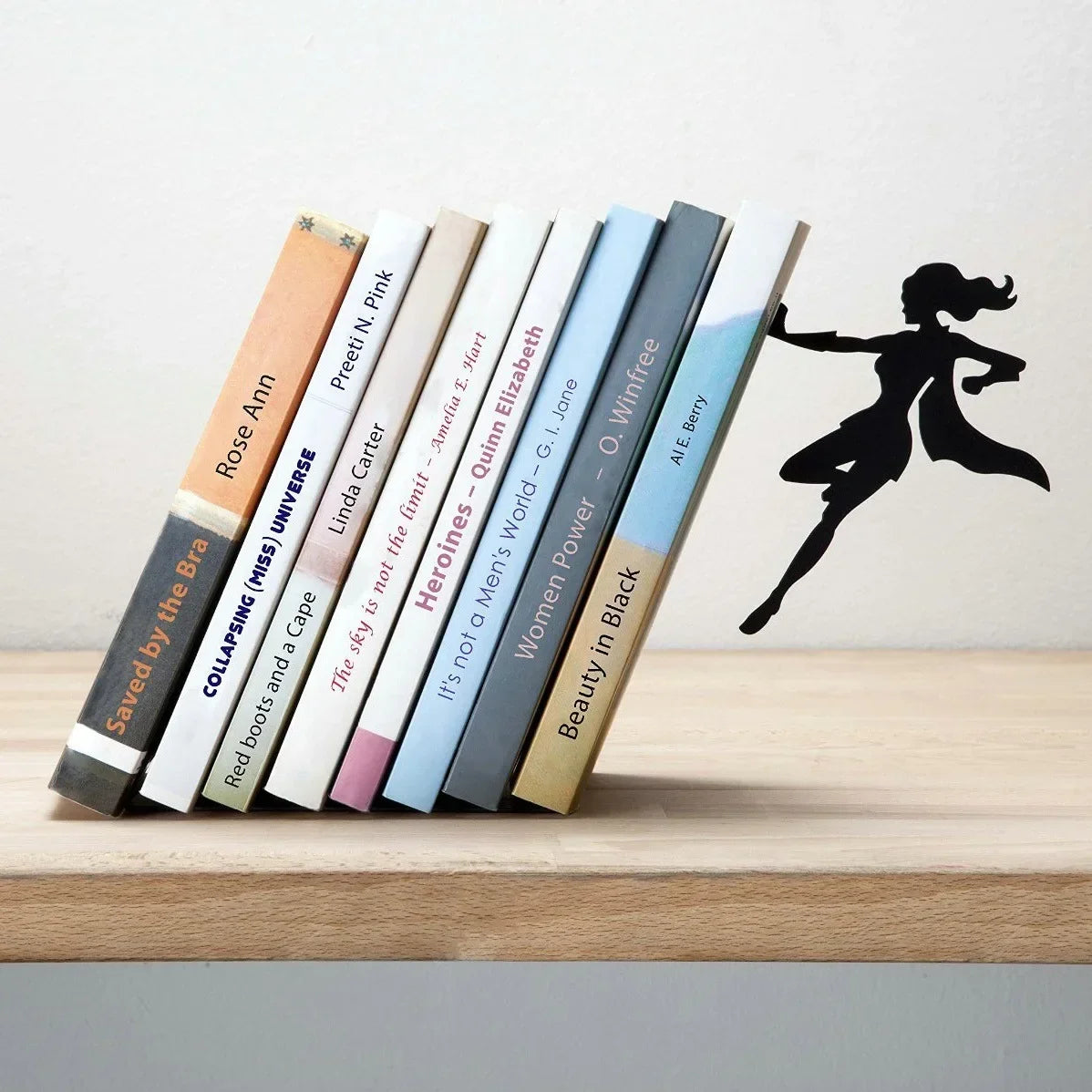 Superhero Bookend Figurines Metal Bookshelf Decor Desktop Ornament Office Desktop Accessories Bookshelf Home Decoration