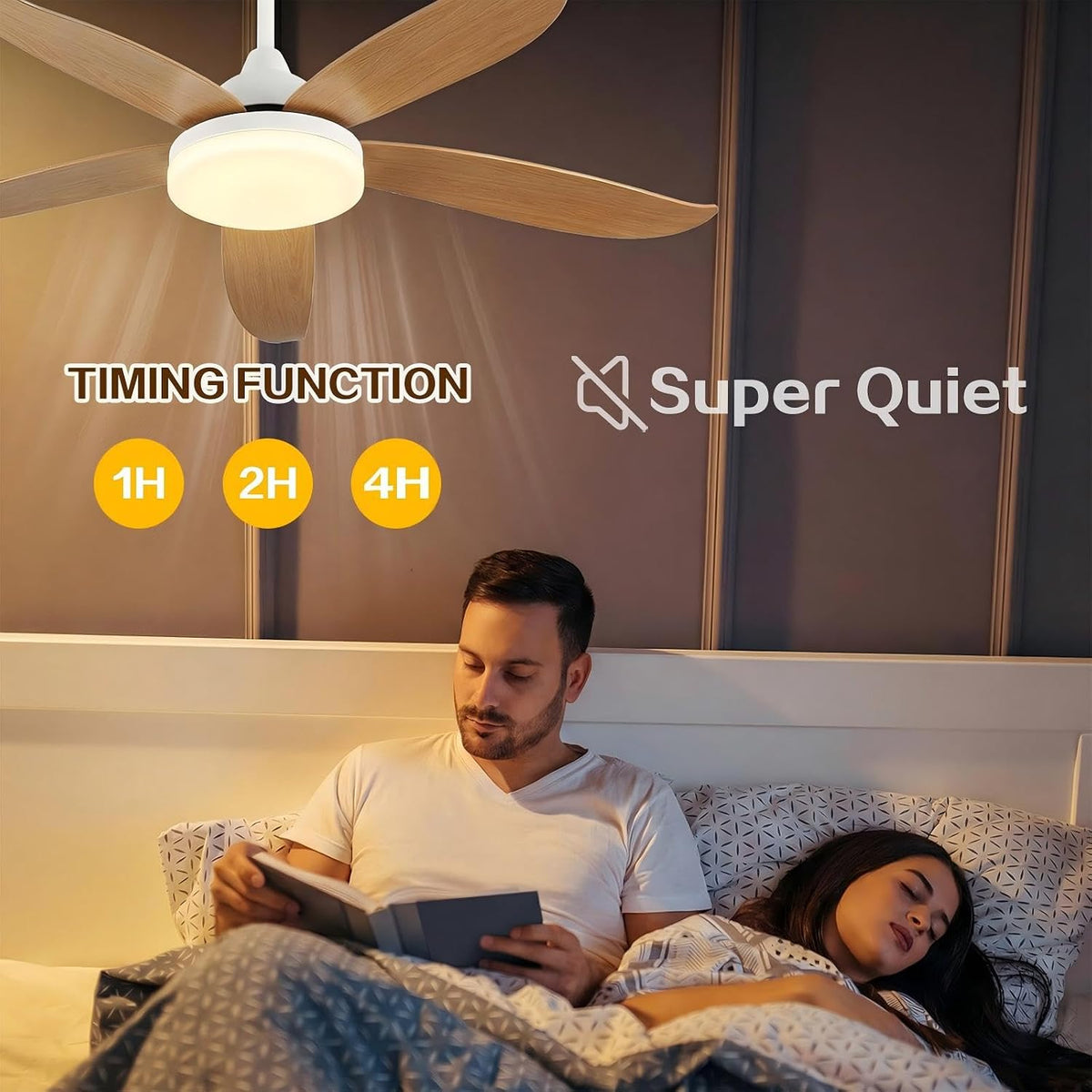 52-Inch Smart RGB Ceiling Fan with 6 Speeds & Reversible DC Motor