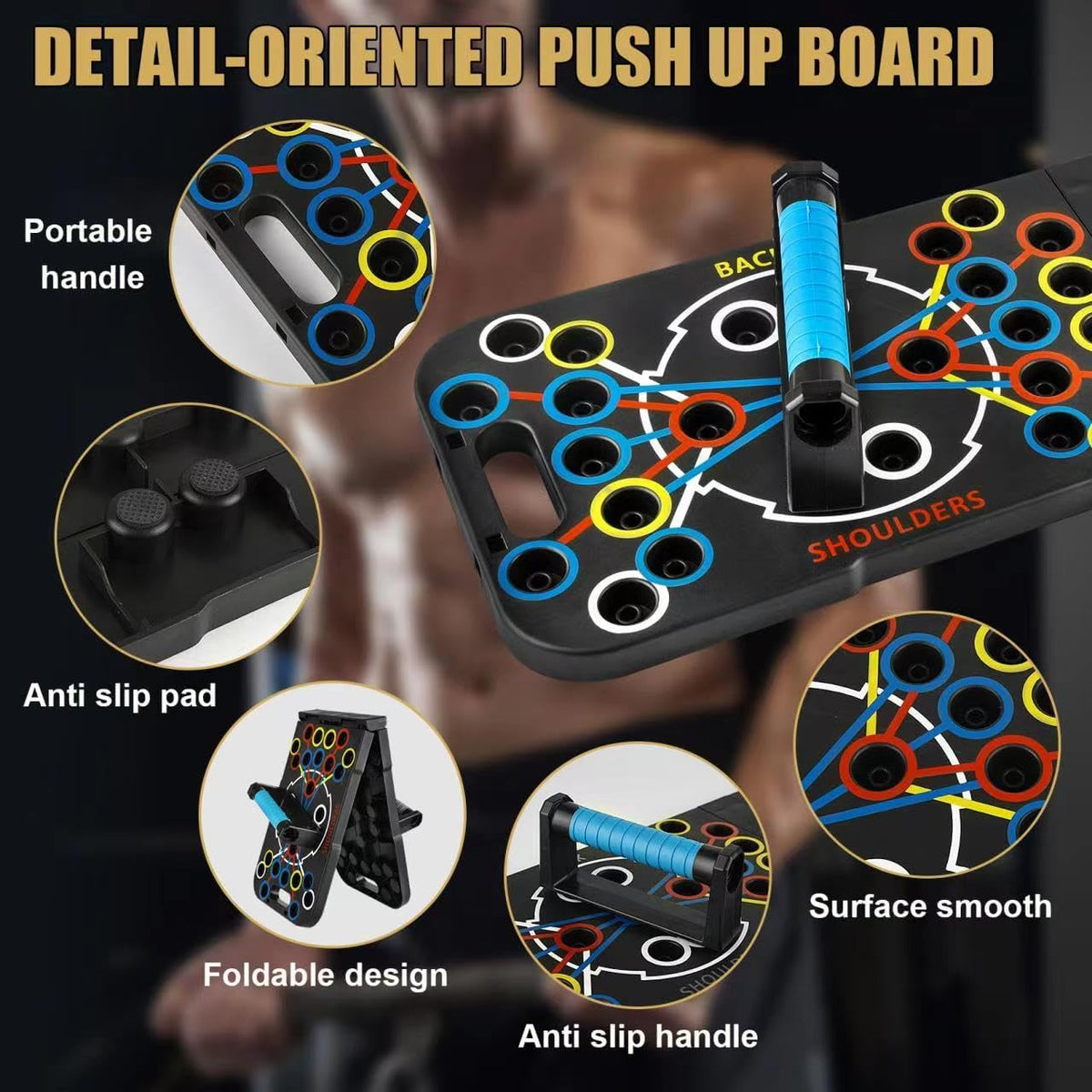 56-in-1 Foldable Push-Up Board with Adjustable Handles