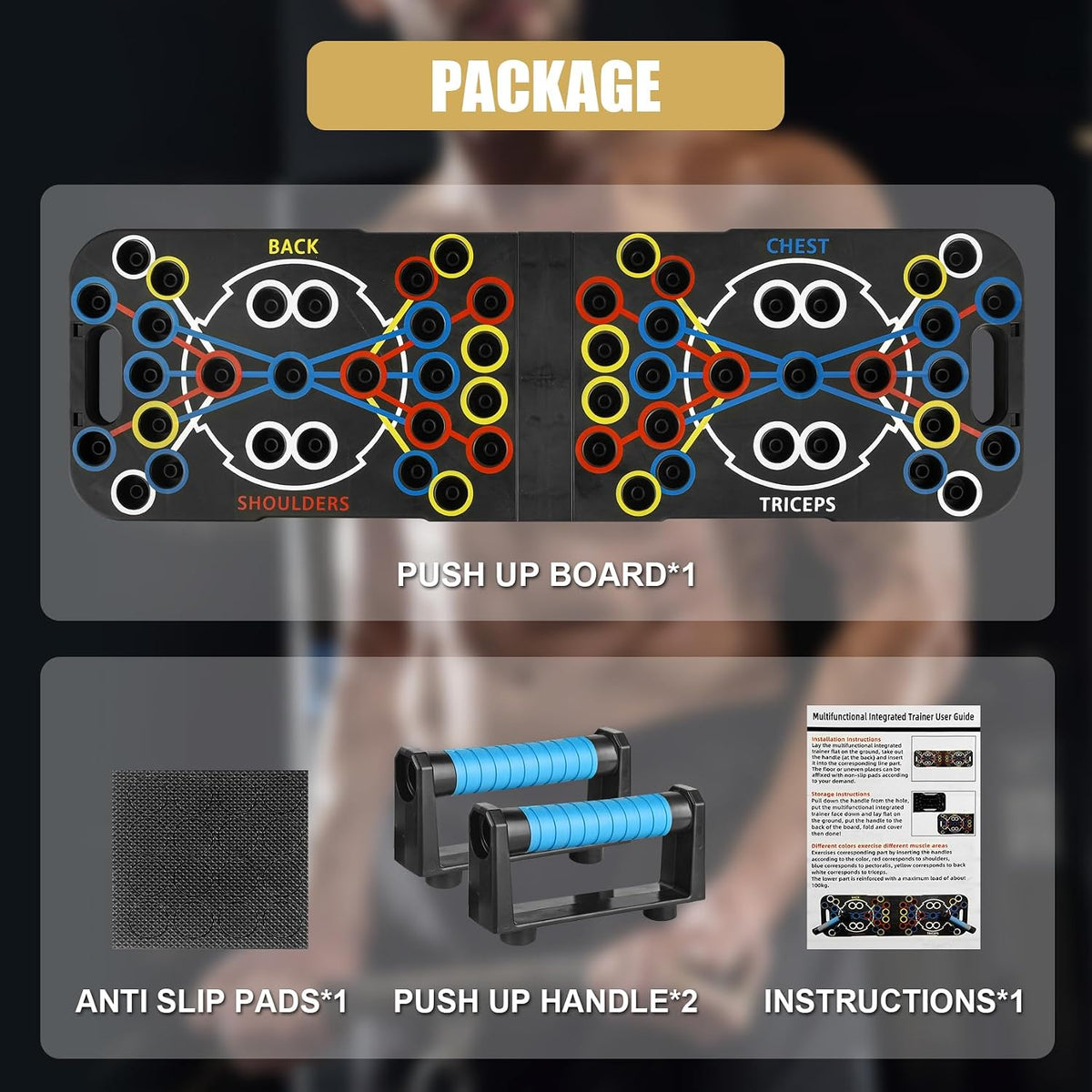 56-in-1 Foldable Push-Up Board with Adjustable Handles