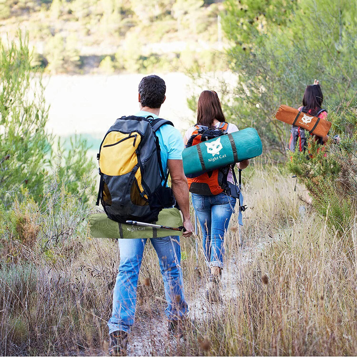 Night Cat Backpacking Tent for One 1 to 2 Persons Lightweight Waterproof Camping Hiking Tent for Adults Kids Scouts Easy Setup Single Layer 2.2x1.2m