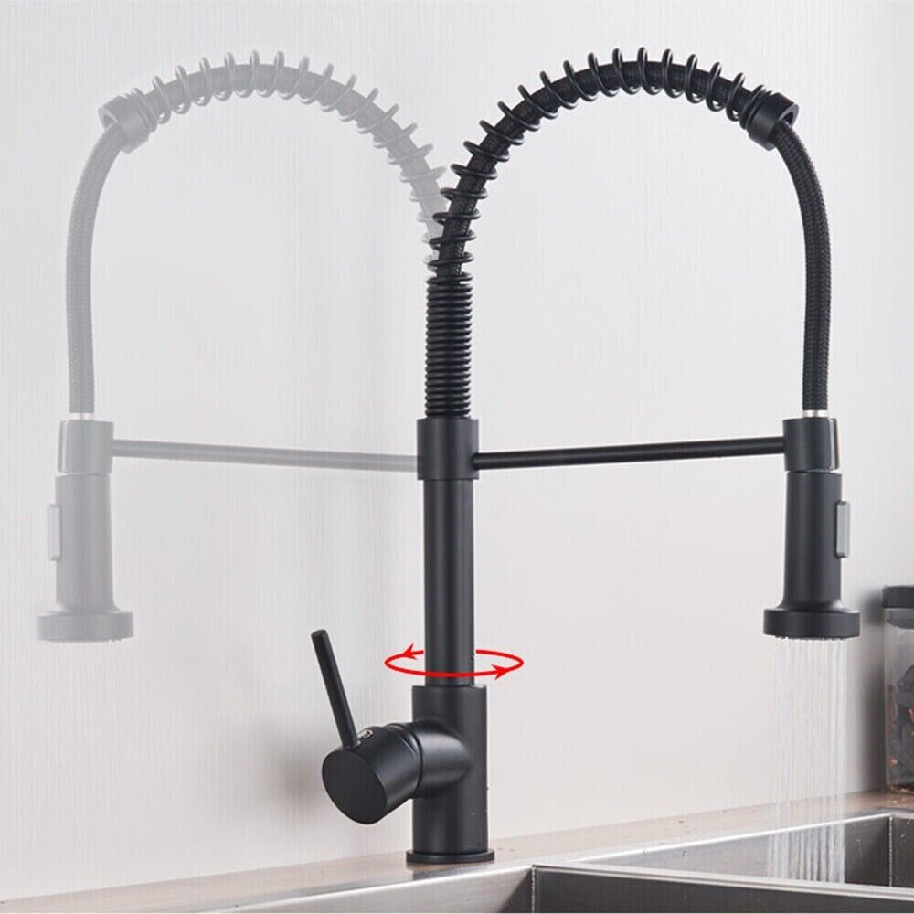 Kitchen Sink Mixer Taps Pull Out Laundry 360° Swivel Faucet Tap Black AU