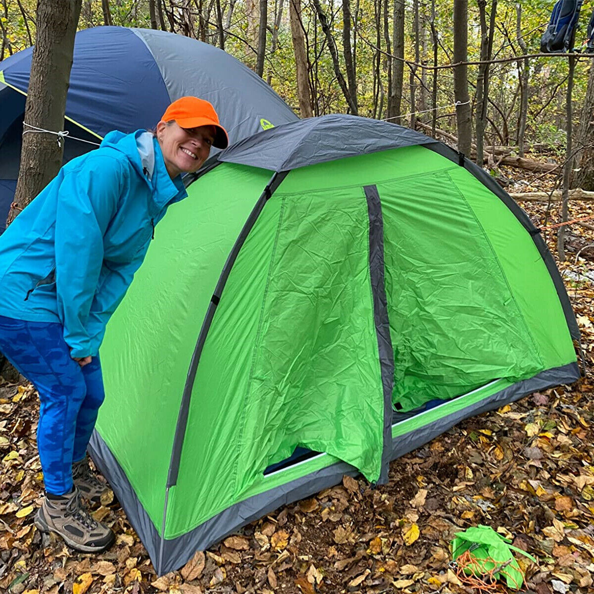 Night Cat Backpacking Tent for One 1 to 2 Persons Lightweight Waterproof Camping Hiking Tent for Adults Kids Scouts Easy Setup Single Layer 2.2x1.2m