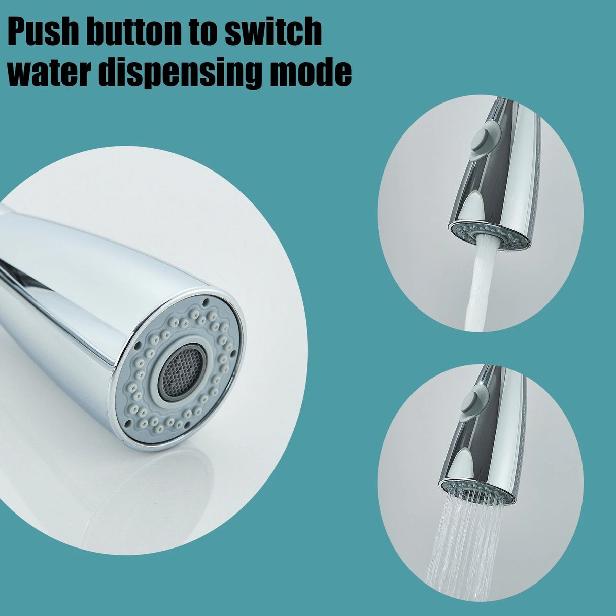 Chrome WELS Kitchen Mixer Tap 360° Pull Out 2-Mode Spray Laundry Sink Faucet