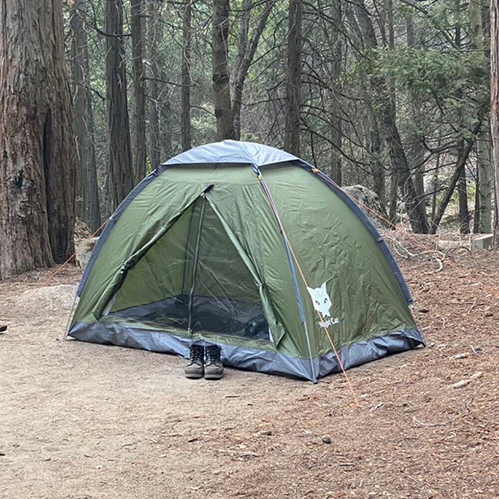 Night Cat Backpacking Tent for One 1 to 2 Persons Lightweight Waterproof Camping Hiking Tent for Adults Kids Scouts Easy Setup Single Layer 2.2x1.2m
