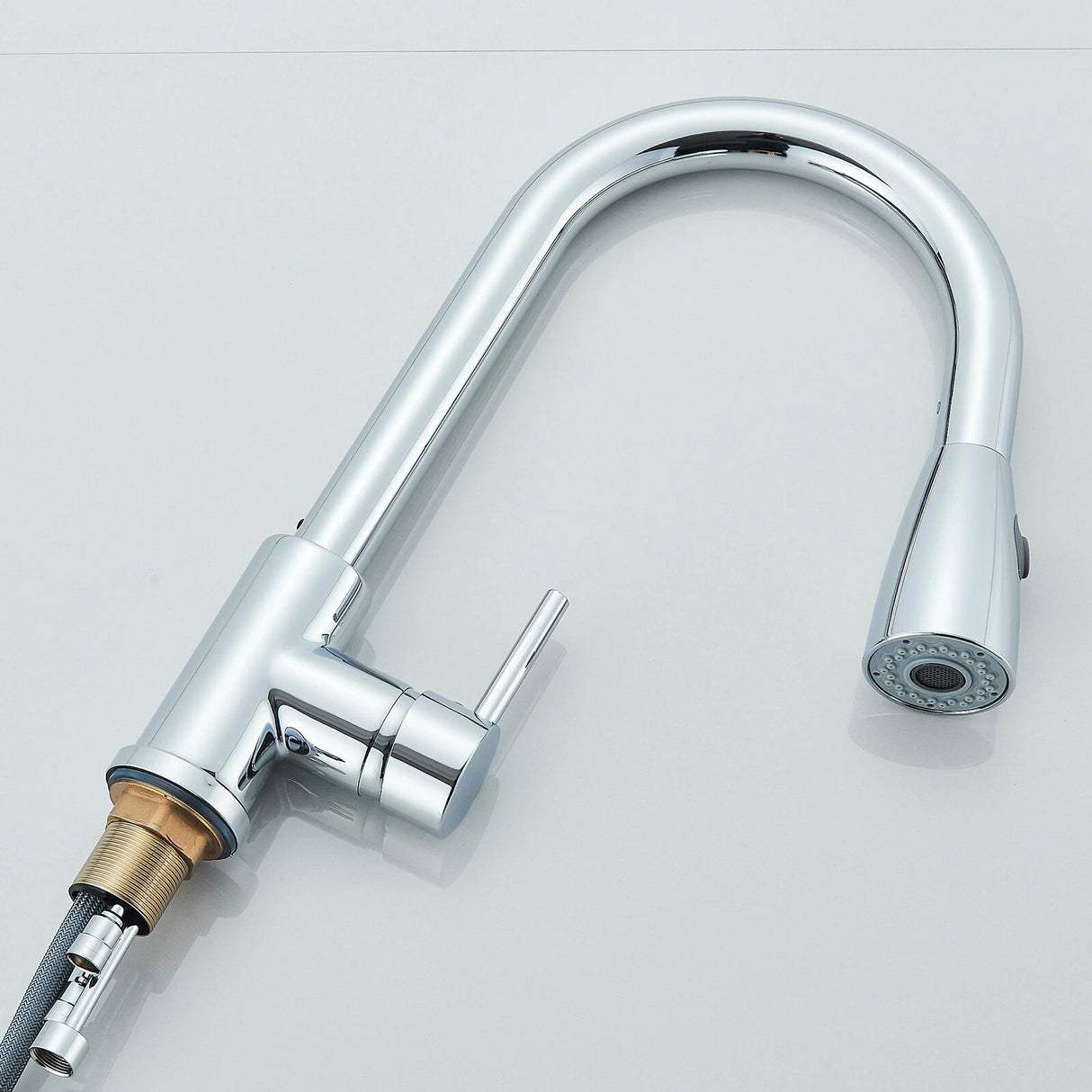 Chrome WELS Kitchen Mixer Tap 360° Pull Out 2-Mode Spray Laundry Sink Faucet