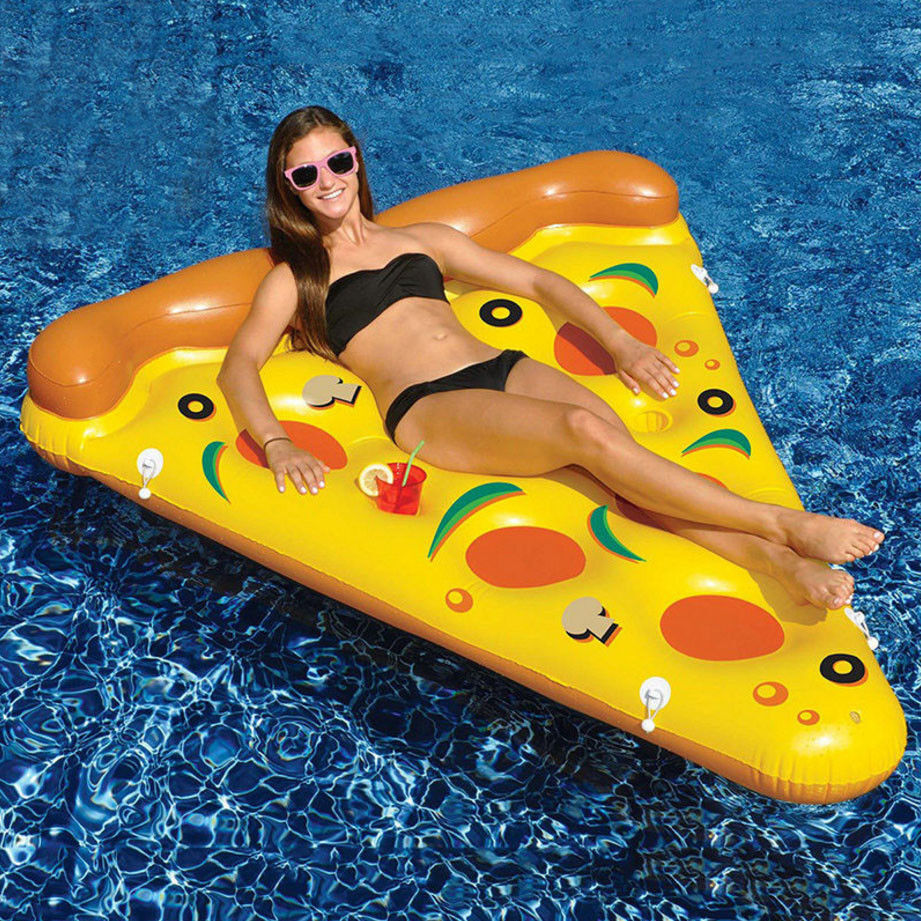 Giant Inflatable Swimming Pool Raft Lounge Pizza Water Floating Beach Bed Chair