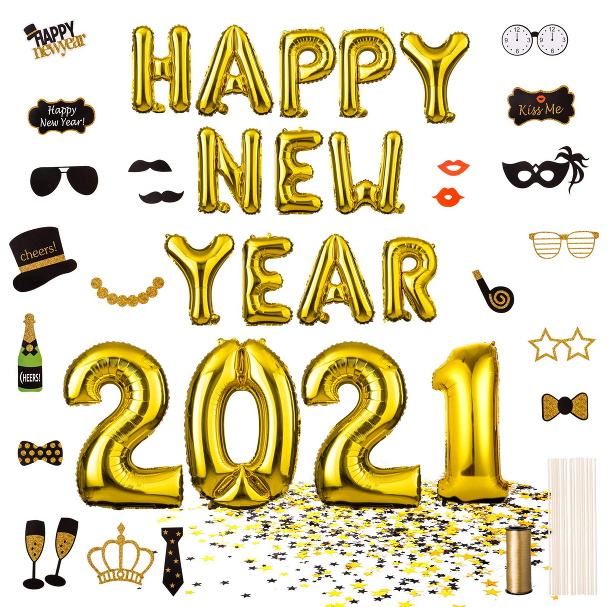 Happy New Year 2021 Balloon Decorations Set